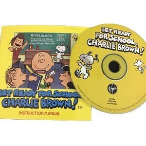 Get Ready for School, Charlie Brown Windows 95 CD Rom Instruction Manual PC